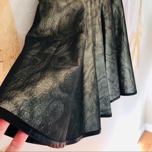 ALFRED SUNG | Vintage Satiny Deep Green Alfred Sung Flouncy Swing Skirt Size 8 - Picture 3 of 13